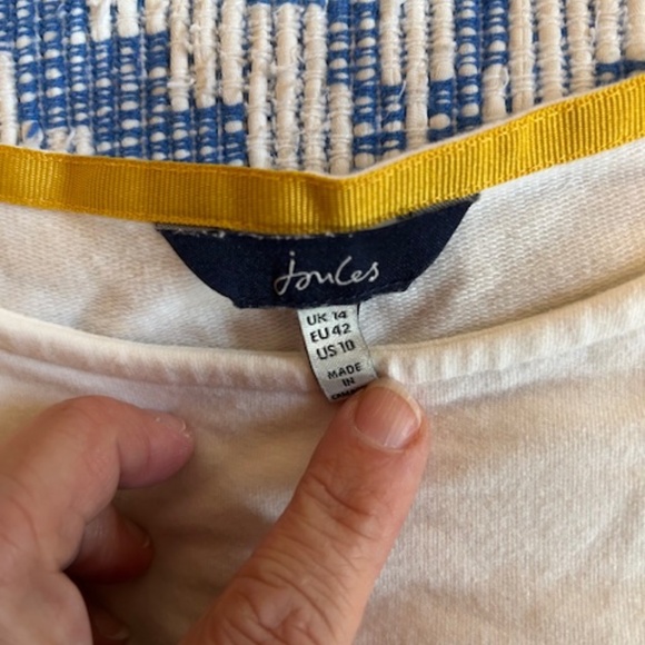 Joules Stripe Cotton Marine Top / Tunic (L) - Picture 5 of 5